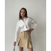 Beige cotton skirt with pockets