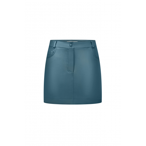 Mini skirt eco leather turquoise