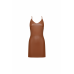 Red faux leather dress