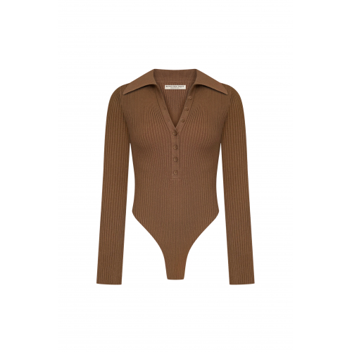 Heaven bodysuit long sleeve camel