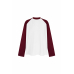 Long sleeve white and burgundy