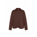 Long sleeve polo chocolate