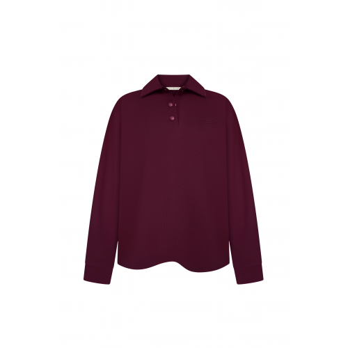 Long sleeve polo burgundy