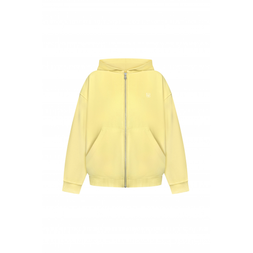 Hoodie zip three-strand yellow