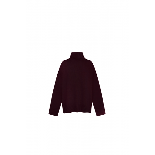 Sweater wool burgundy maxi