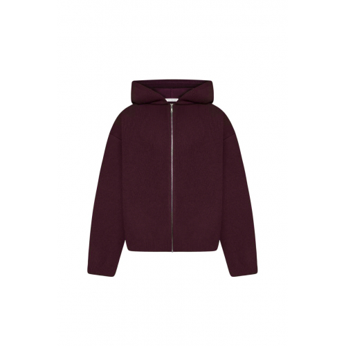 Knitted cardigan oversize burgundy