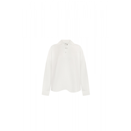 Long sleeve polo milk