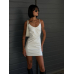White faux leather dress