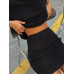 Black boucle skirt