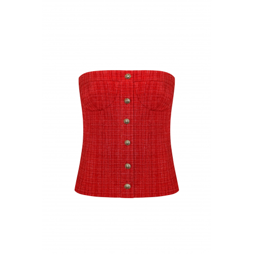 Red tweed corset