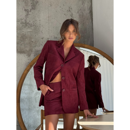 Jacket burgundy suede