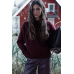 Knitted sweater oversize burgundy