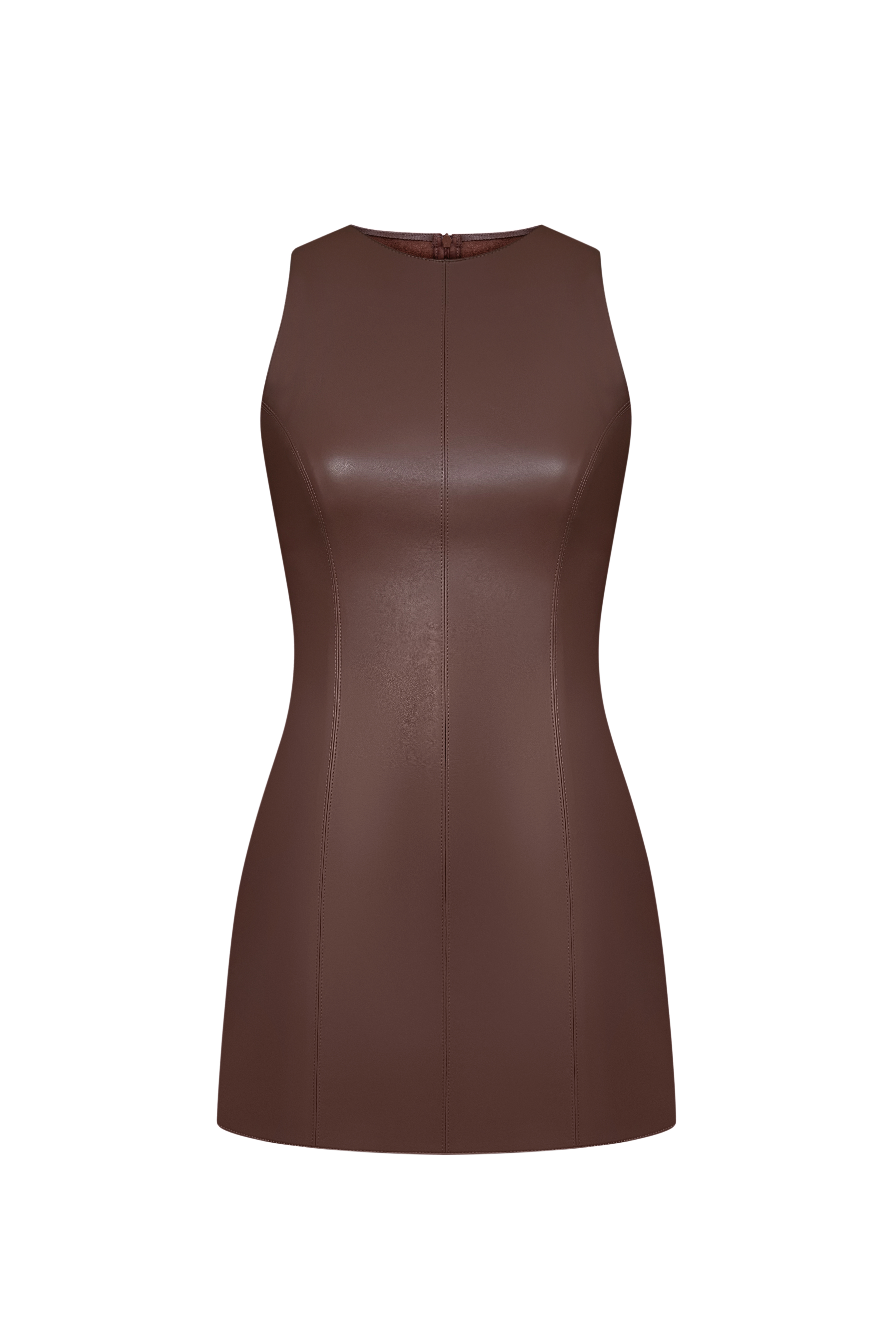 Base dress eco leather chocolate