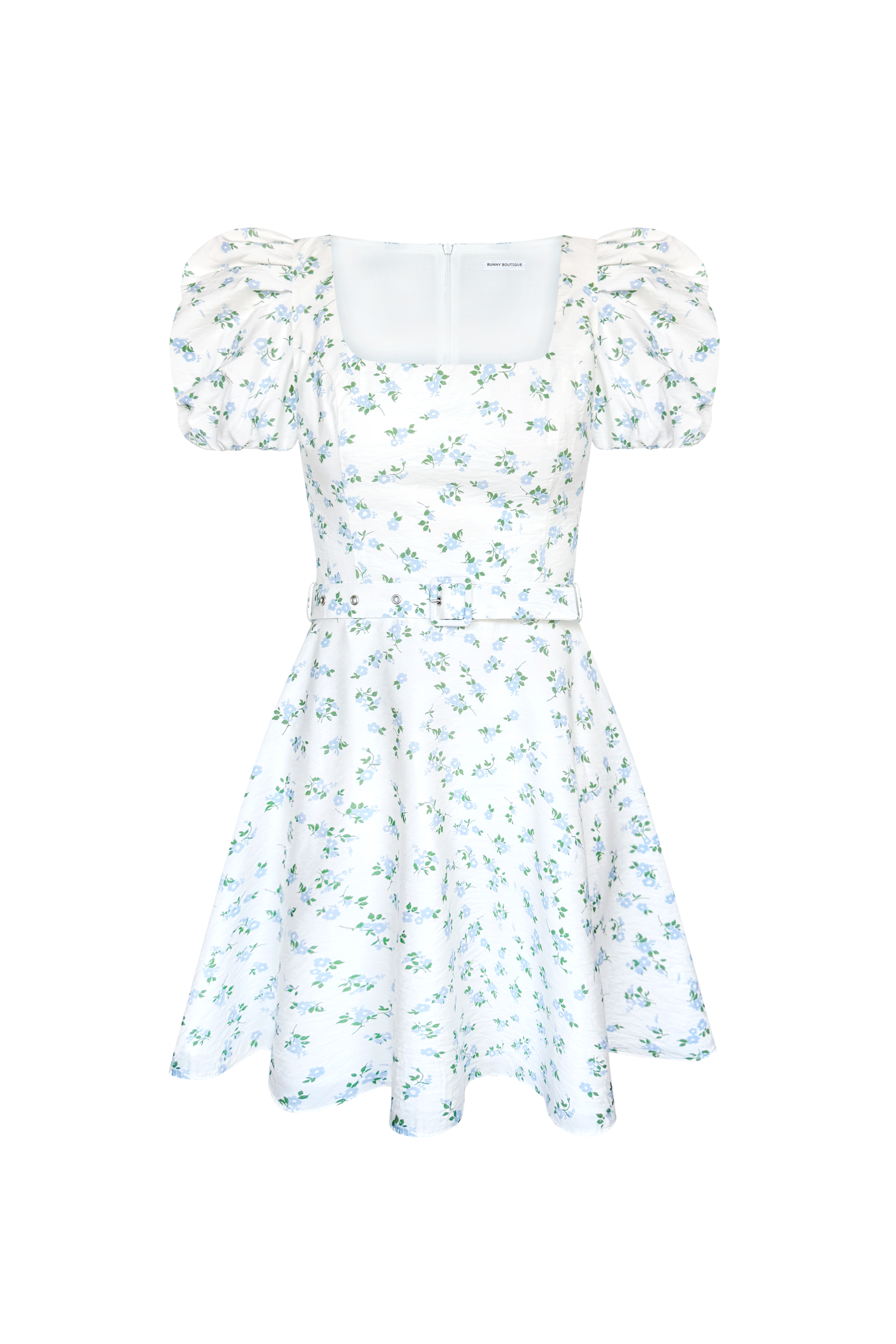 Alexa mini dress white in blue floral print