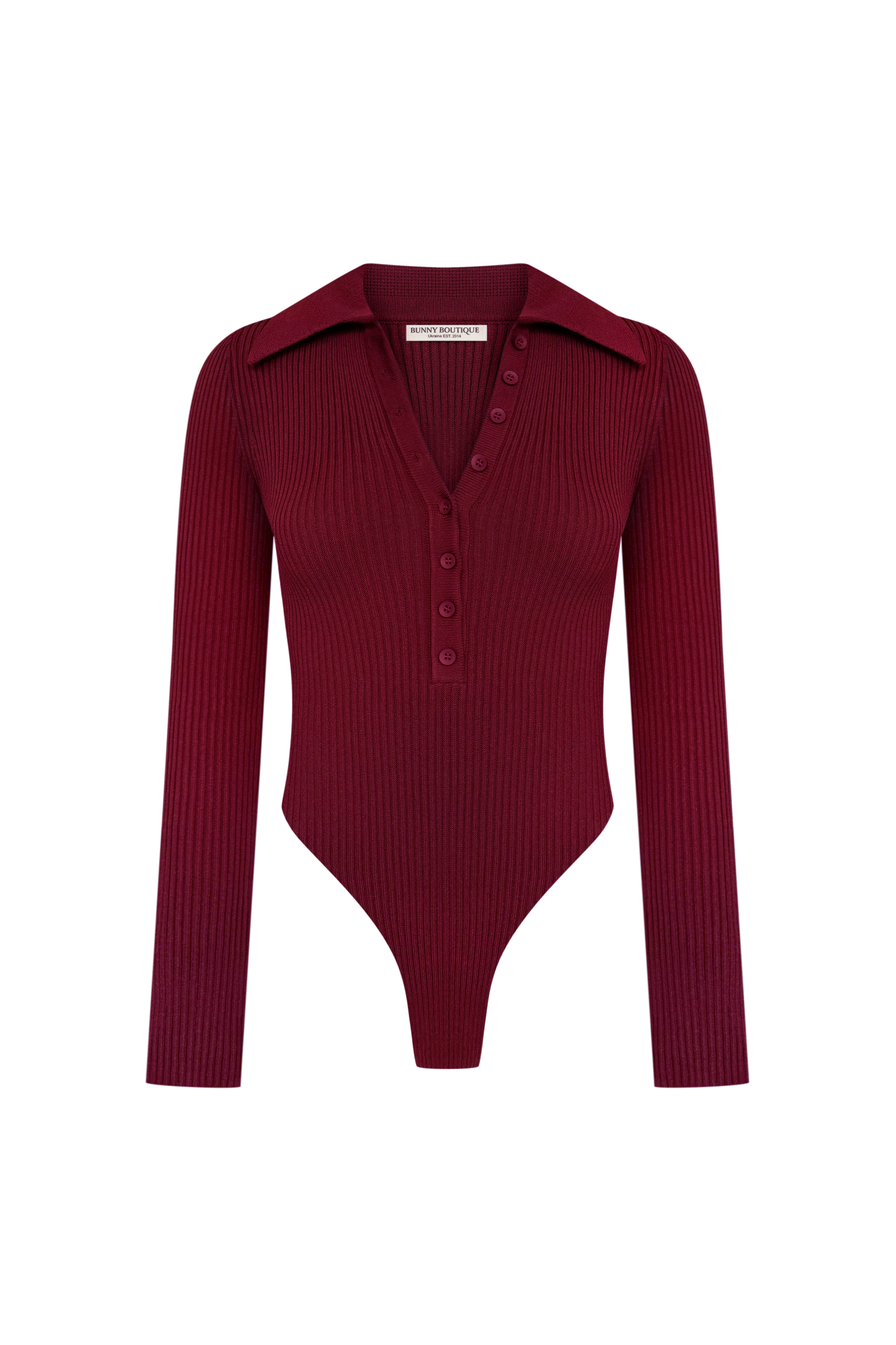 Heaven long sleeve bodysuit burgundy