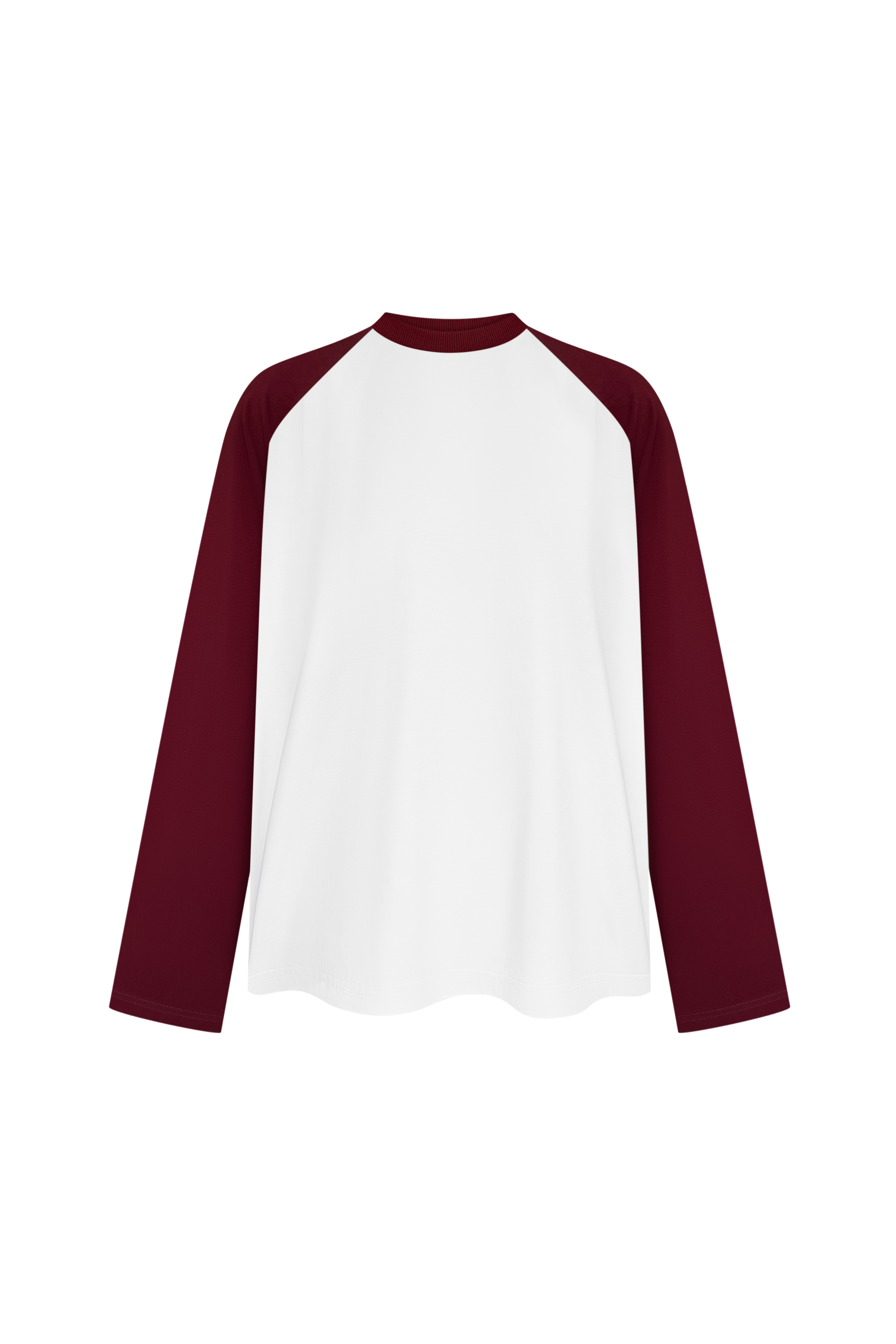 Long sleeve white and burgundy