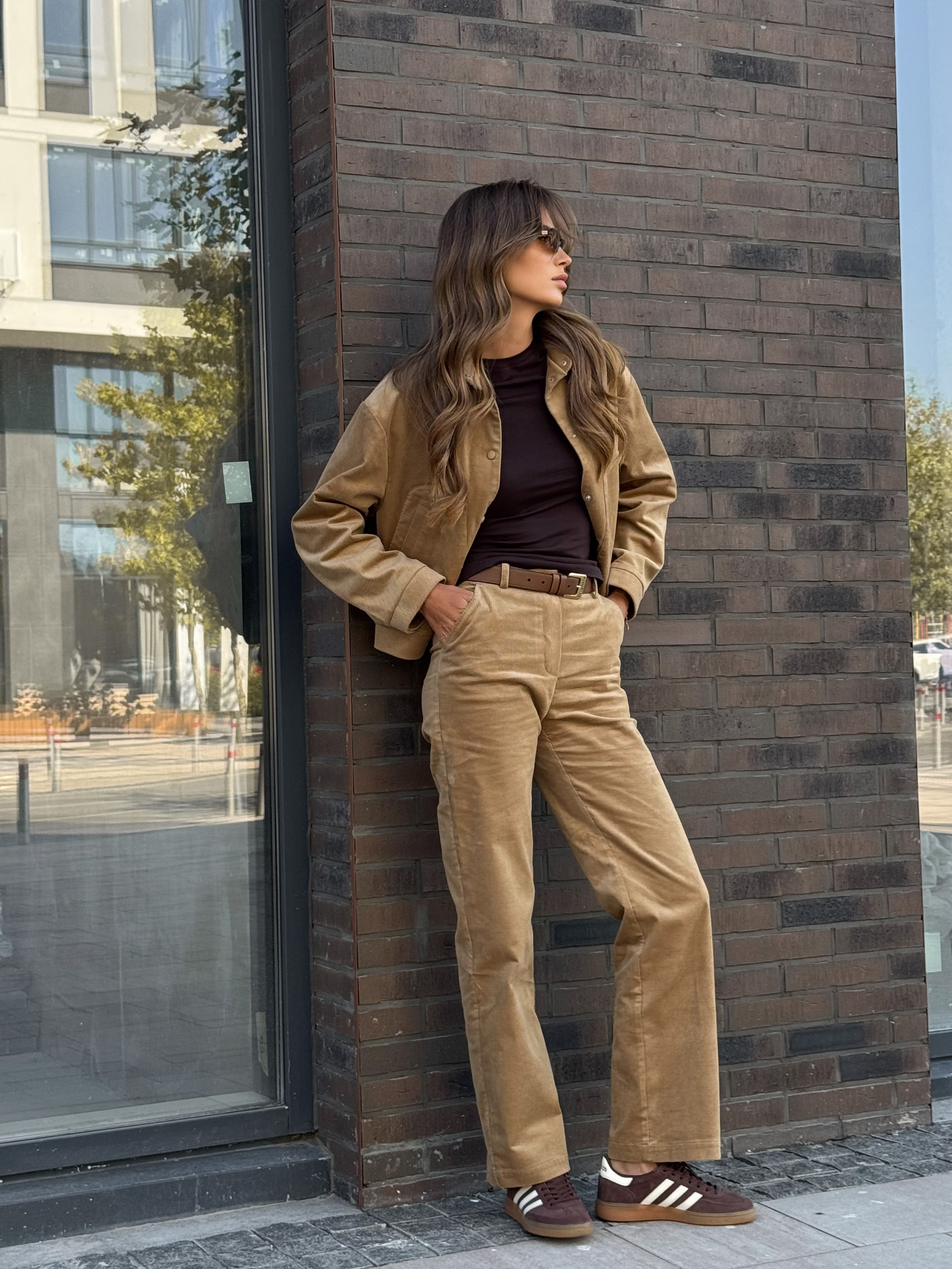 Beige corduroy pants